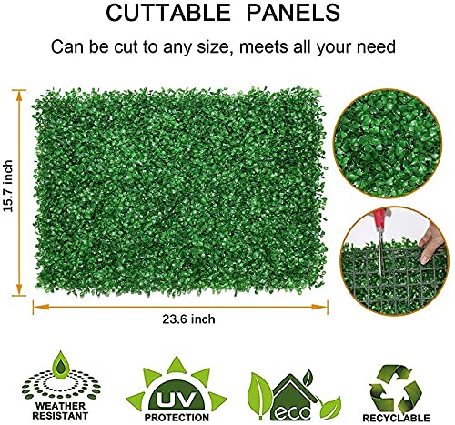 BeautifulWalls Artificial Wall Grass for Home Decoration (8 Pieces) I Grass Mat for Wall I Vertical Garden Artificial Wall Plants (Dark Green, 60Cm X 40Cm X 3Cm, Pack of 8)