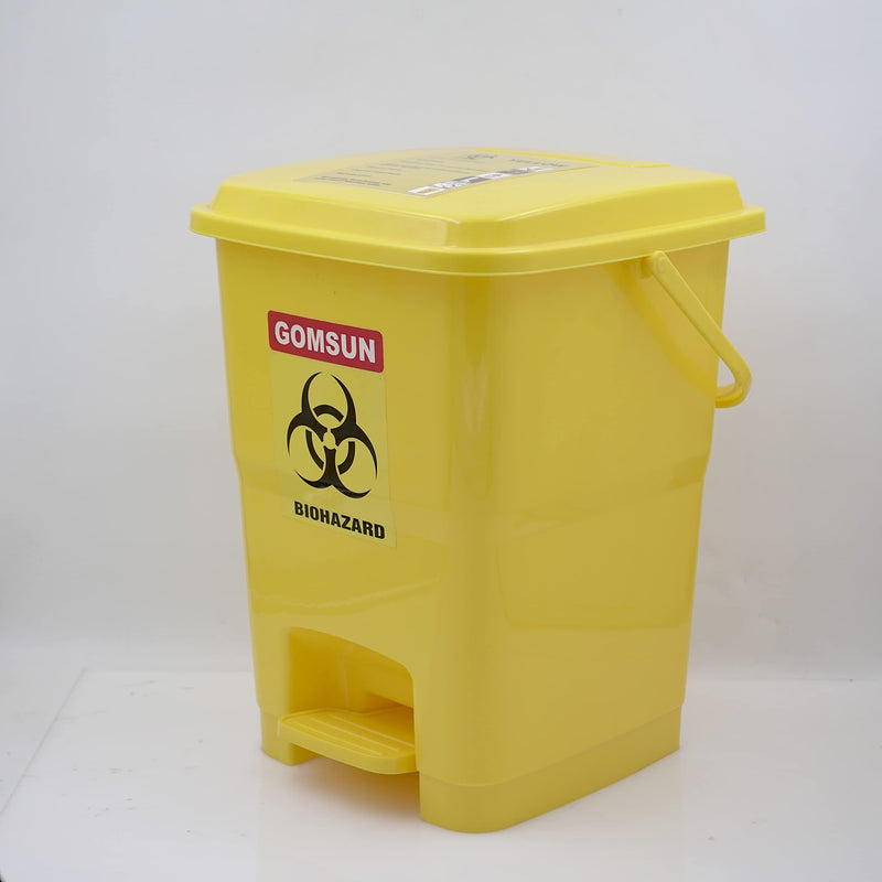 GOMSUN Bio Medical Pedal Garbage Waste Dustbin 16 LTR (YELLOW + BLUE + BLACK + RED PACK OF 4)