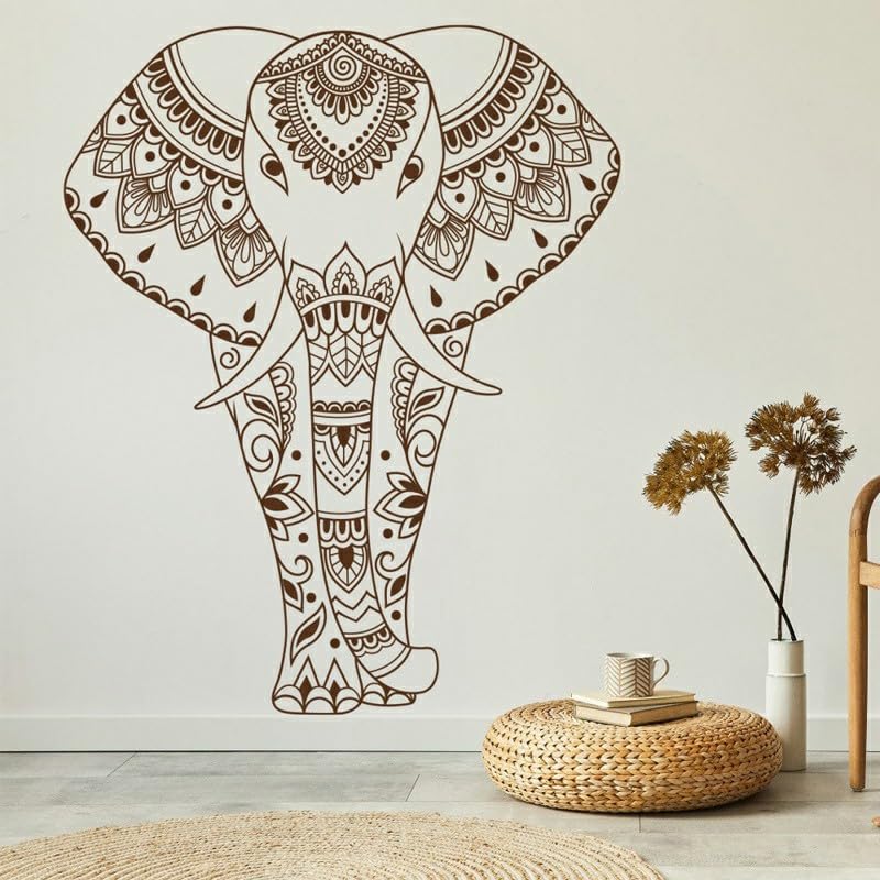 GADGETS WRAP Vinyl Boho Elephant Indian Decals Vinyl Golden