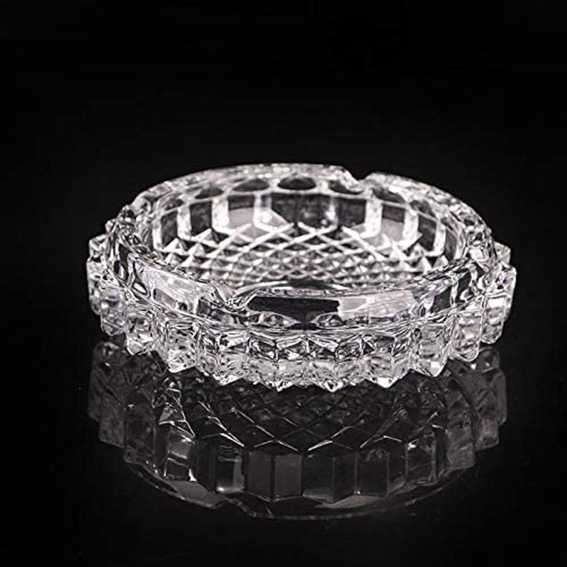 PARABRAHMA Glass Ash Tray for Smoking Cigarette, Cigar Smoking for Home, Car, Balcony, Crystal Clear Big Size Ash Tray Box, 1 Piece