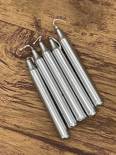 atorakushon Pack of 80 Silver Stick Candles Especially Healing Chakras Ritual Chime Candles Home Decor Diwali Decoration Birthday Festival Celebration