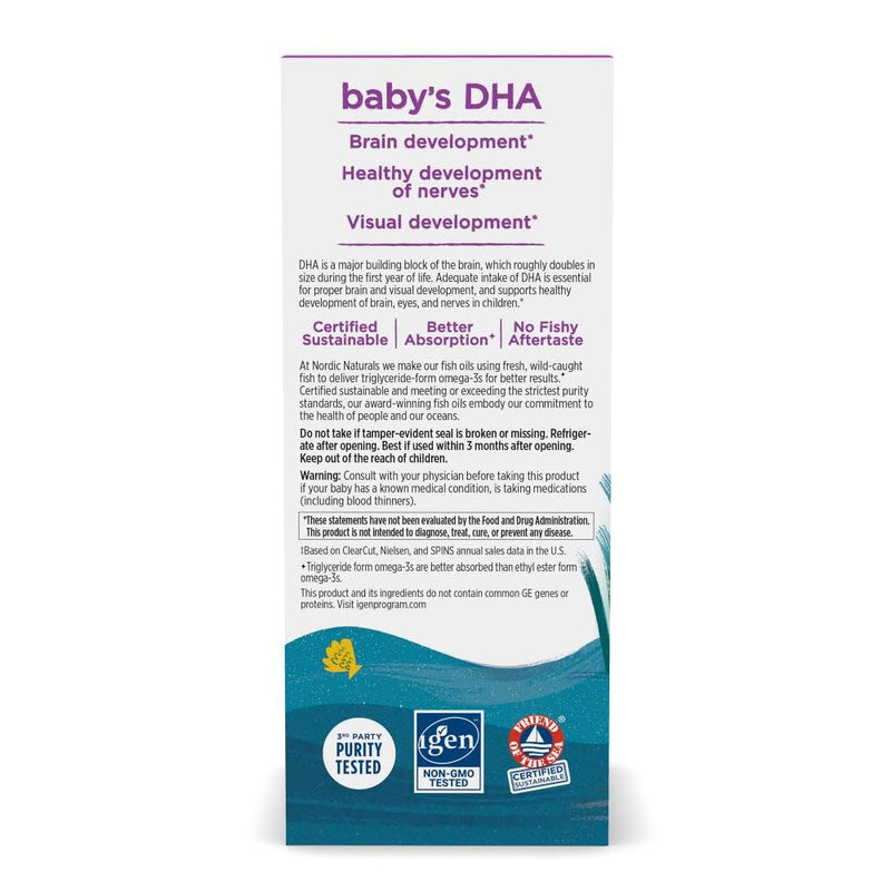 Nordic Naturals Baby’S DHA Supplement | 1050Mg Omega-3 Fish Oil EPA & DHA + 300 Iu Vitamind3 | Supports Brain Health & Vision | Unflavoured Fish Oil Liquid 60 ml