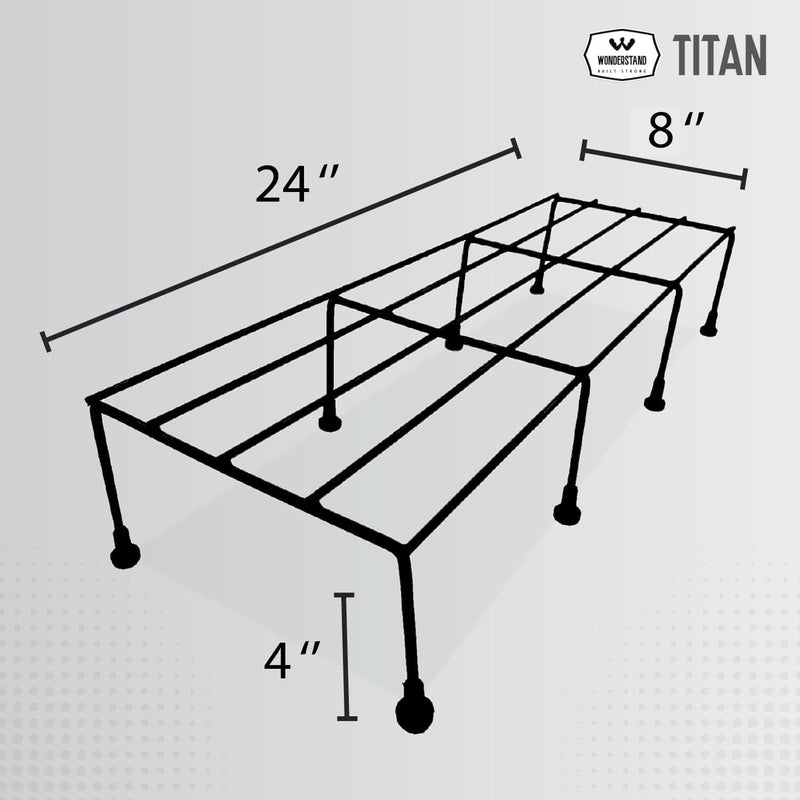 WonderStand Titan Plant Stands (Set of 4) Plant Stand for Balcony Rust Proof Metal Plant Stand for Living Room with 7 Layer Coating (Rectangle Black)