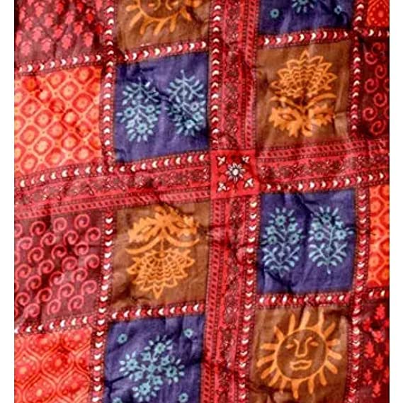 JGD 400 TC Double Bed Organic Cotton Jaipuri Razai Bed Blanket Ac Quilt for Winter and Summer Soft Light Weight Rajasthani Traditional Rajai 85 x 100 inch (DABU, Single)