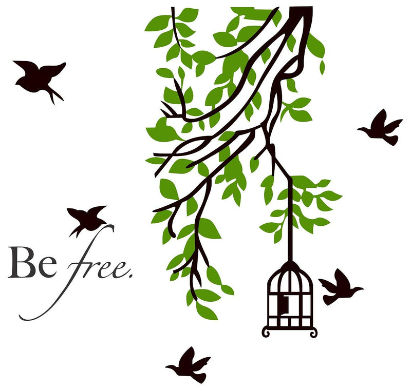 Tuffuk Be Free Tree Large Vinyl Wallstickers for Home Decorations(90 cm x 80 cm)5TZ204