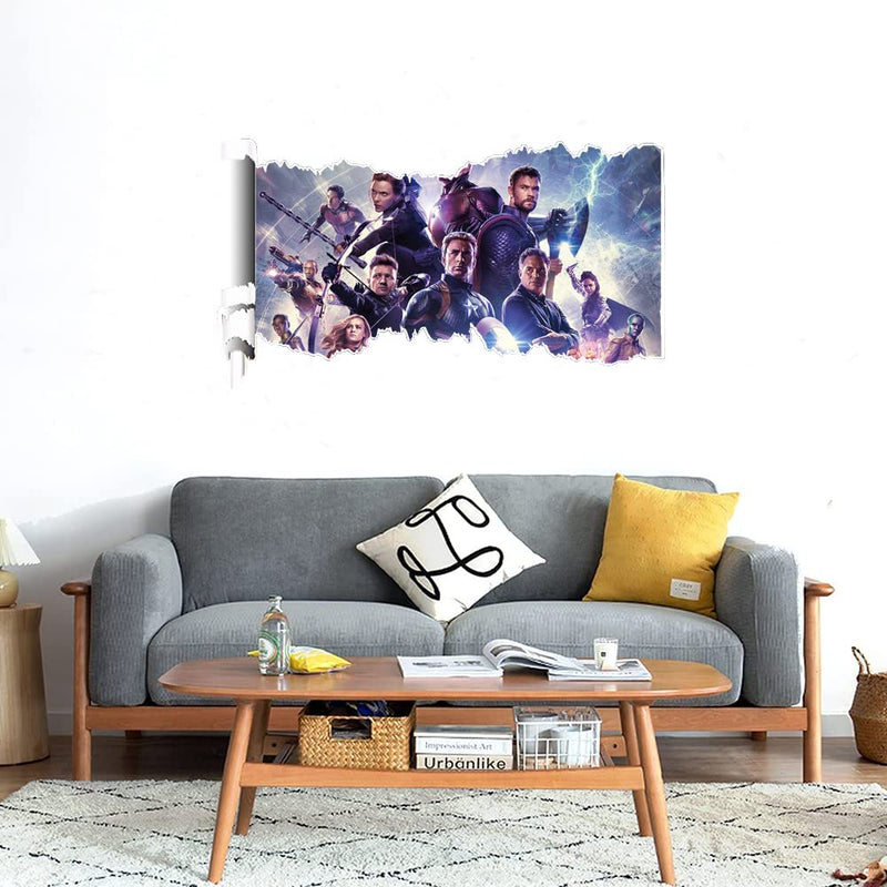 GADGETS WRAP Printed Wall Decal Sticker Scratched Paper Style Wall Decal (90cm x 50cm) - Avengers End Game Team10