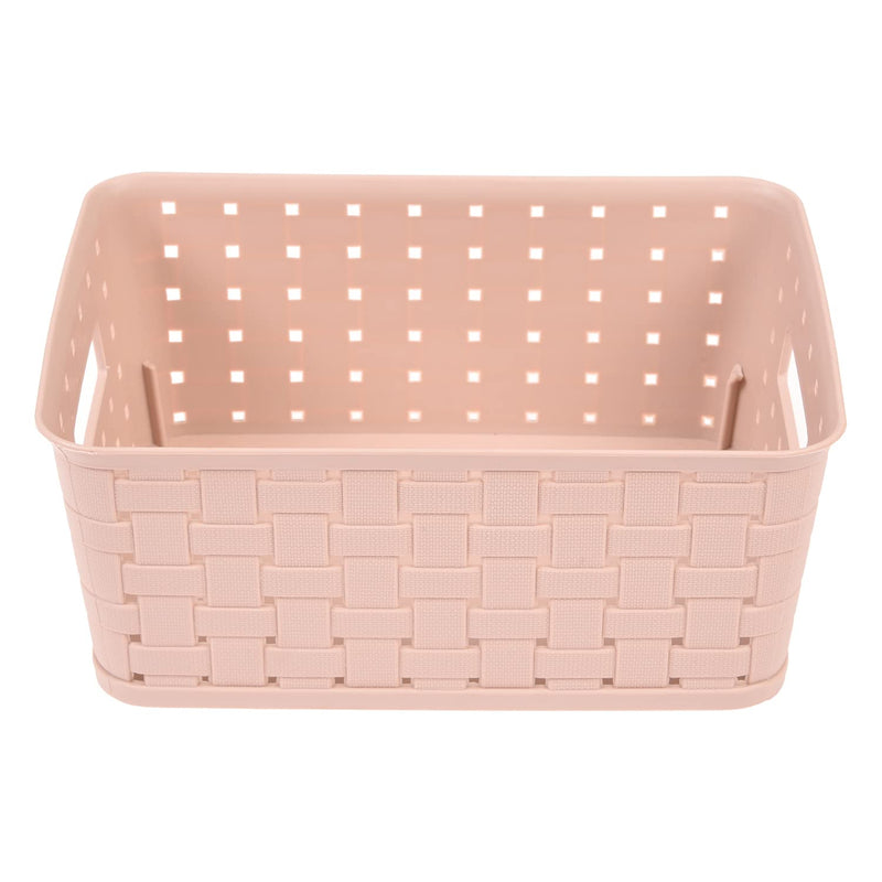 Kuber Industries BPA Free Attractive Design Multipurpose Large Trendy Storage Basket With Lid|Material-Plastic|Color-Beige|Pack of 1