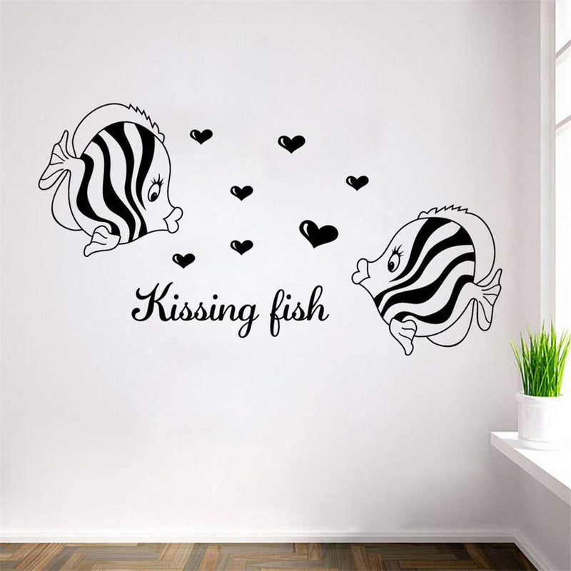 VVWV Kissing Fish Wall Stickers for Living Kids Girls Boys Bedroom Home & Kitchen Hall Wall Decor L x H 100 x 55 Cms