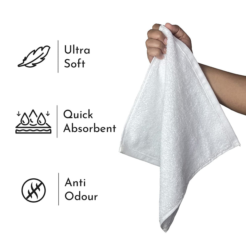 Fresh From Loom 6 Piece 450 GSM Cotton Face Towel Set - White