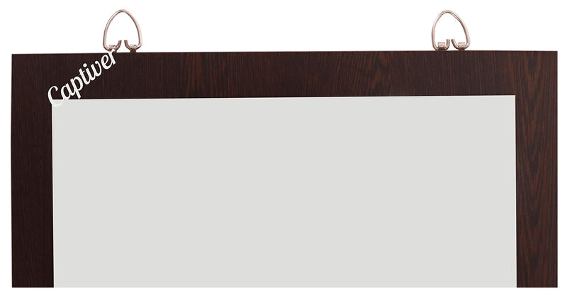 Captiver Engineered Wood Solid Base Decorative Wall Unique Mirrors (28X33 CM, Wenge)