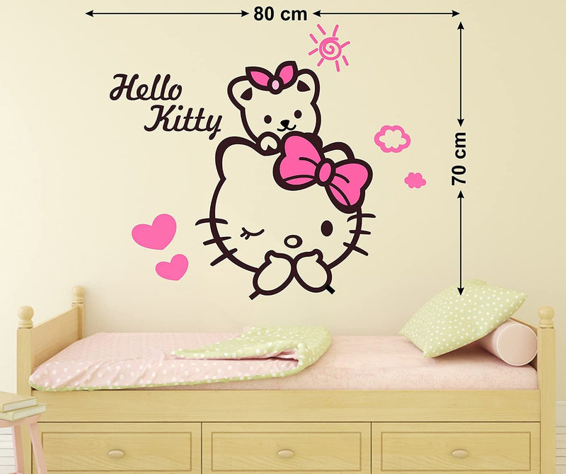 Wallzone Hello Kitty Medium Vinyl Wallsticker (70 cm x 80 cm)