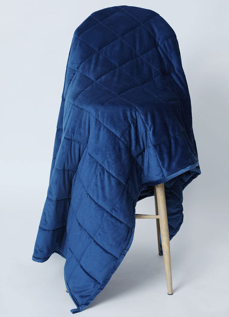 Tucked In | All Season Blanket | Blue Mink - Weighted Blanket | Cotton Material Filled with High Density Glass Beads | Anxiety Blanket | Standard Size (50" x 75")