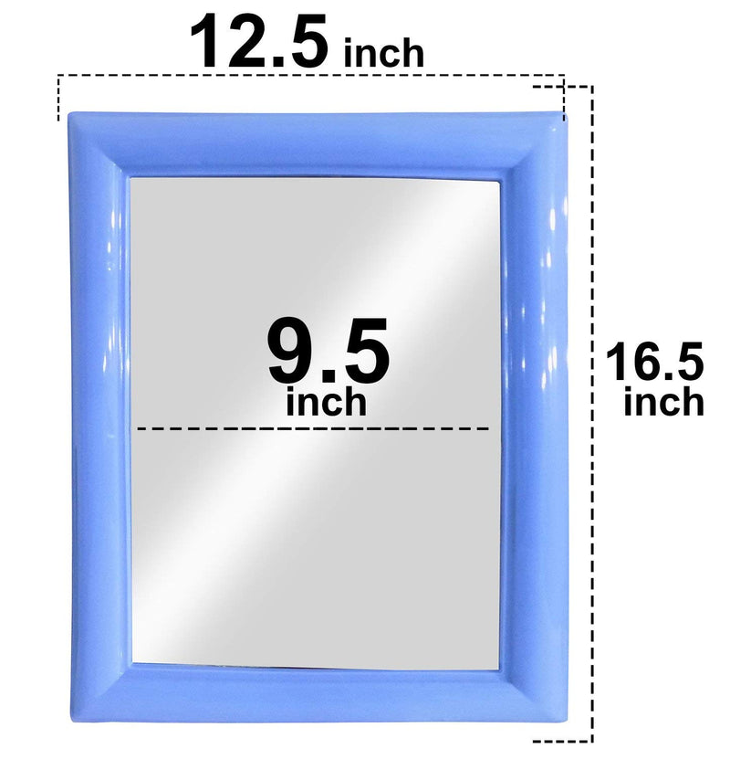 Confidence Designer Square Wall Mirror for Home Decor (Blue)