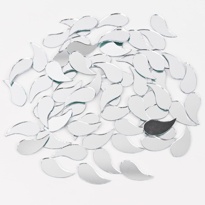 Embroiderymaterial Heart Shaped Shisha Mirrors for Lippan Art, Embellishments, Jewelry Making, and Crafts (100 Pack, 20 * 17 mm) (Mango)
