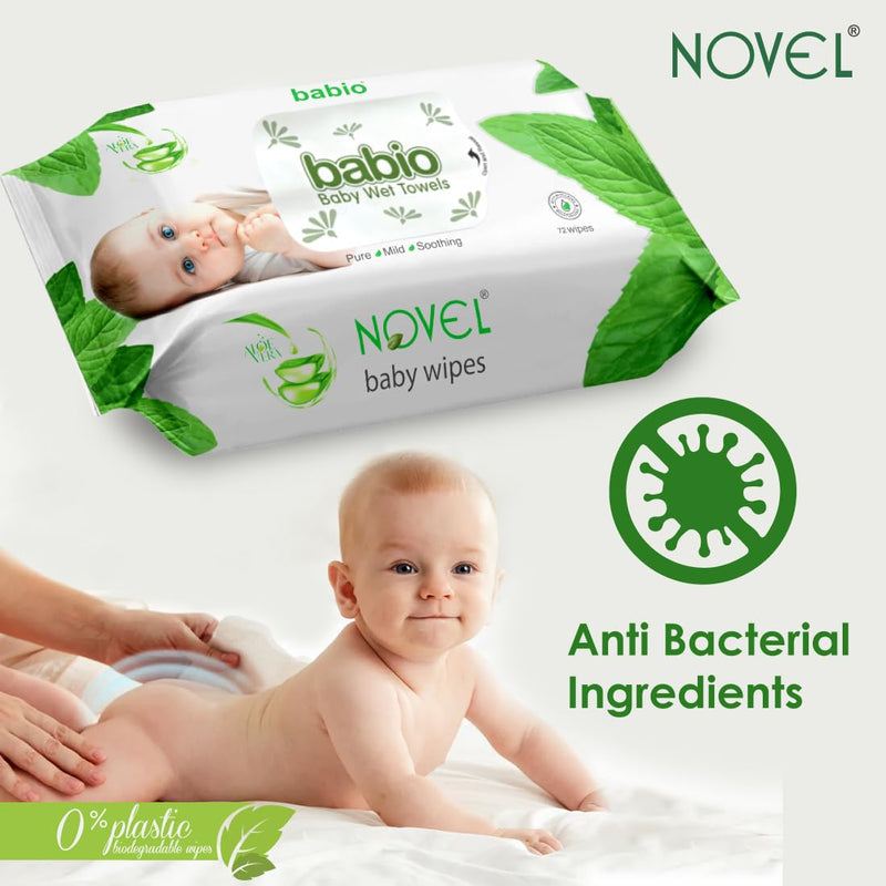 NOVEL Baby Wet Wipes (Pack of 6-72 Sheet)