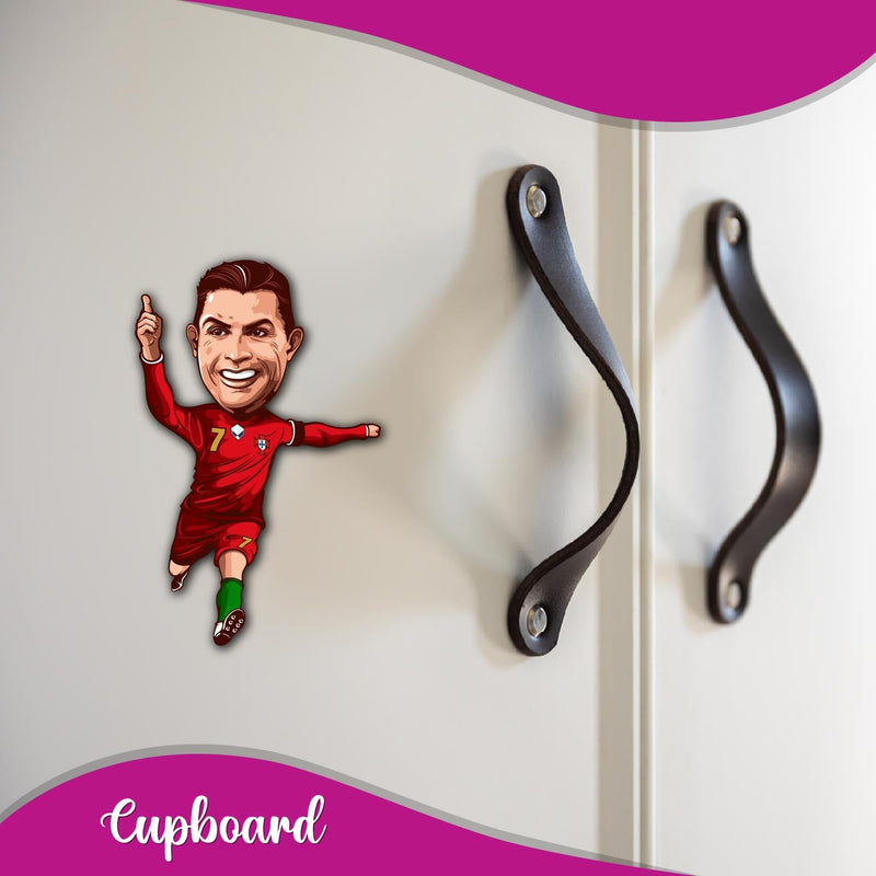 Bhai Please Ronaldo Wooden Fridge Magnet (Pack of 1) | Football, Soccer, Clubs, Sports | Gift for Husband, Boyfriend, Men, Football Fans |Birthday