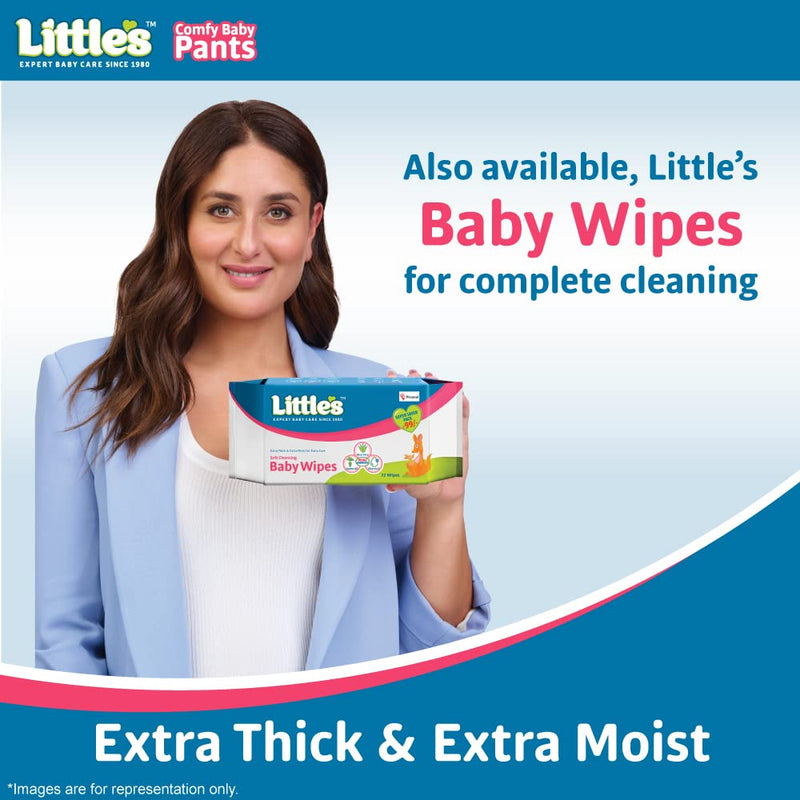 Little's Baby Pants Diapers,Medium (M),7-12 kg,32 Count, with Wetness Indicator & 12 Hours Absorption