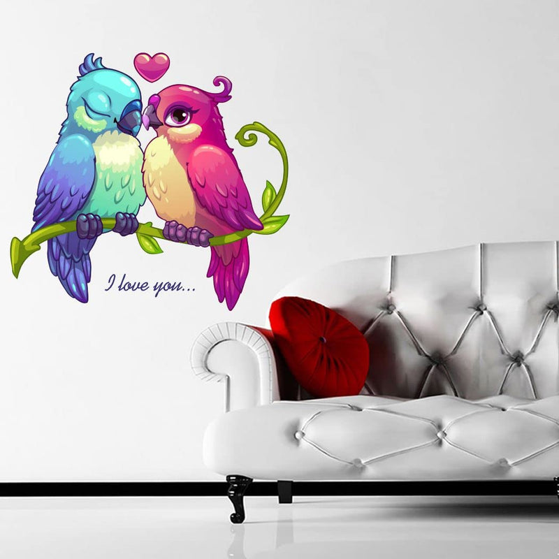 Delight Art Birds Love Couple Design Wall Sticker Size - ( 56*52 ) cm Model id - ( DAMC01006L )