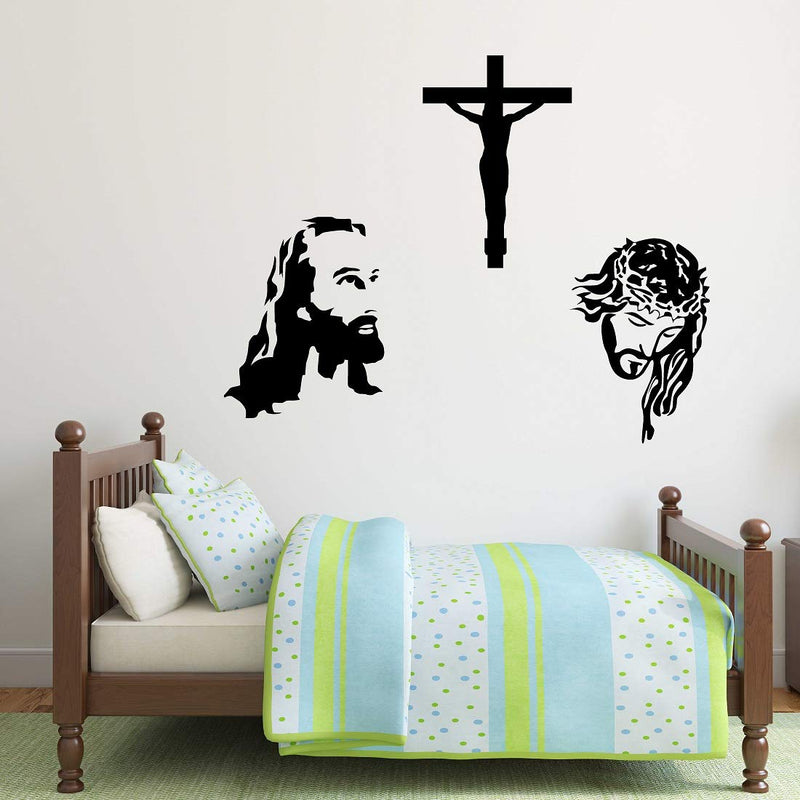 Tuffuk Jesus Large Vinyl Wallstickers for Home Decorations (100 cm x 80 cm)5TZ337