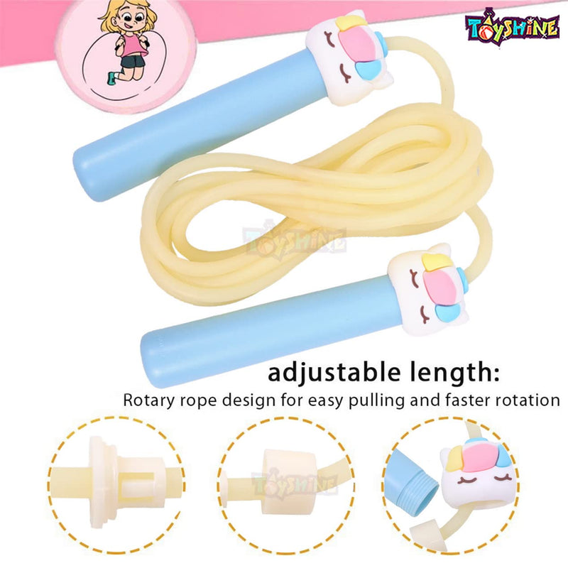 Toyshine Kids Skipping Rope Jump Rope, 6.5 Ft Adjustable Pvc Skipping Rope For Boys And Girls Fitness, Unicorn, Multi