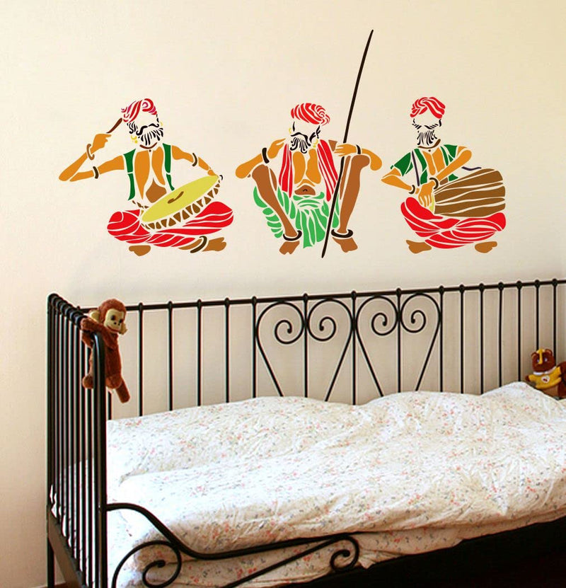 Delight Art Three Old Man with Music Wall Sticker Size - ( 90*32 ) cm Model id - ( DAMC00165L )