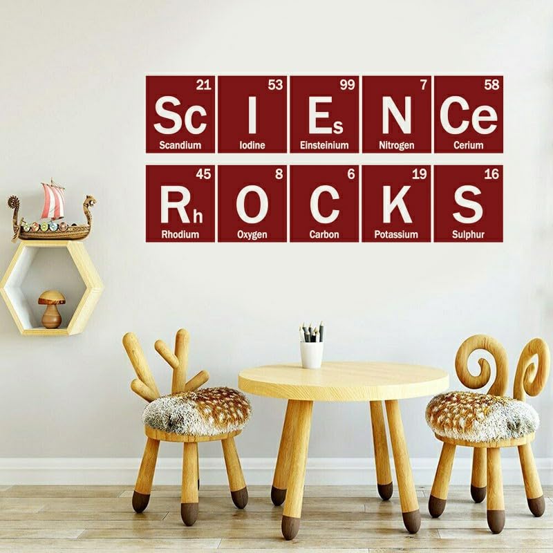 GADGETS WRAP Vinyl Science Rocks Periodic Vinyl Wall Decal Red