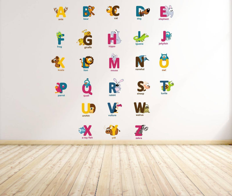 Wall Decals ' English and Tamil Letters Combo'Wall Stickers |PVC Vinyl | Multicolour