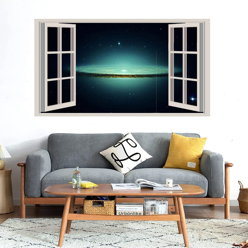 GADGETS WRAP Printed Wall Decal Sticker Fake Window Style Decal (90cm x 50cm) - Universe Blast