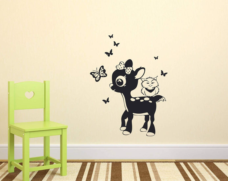 Tuffuk Deer Large Vinyl Wallstickers for Home Decorations(60 cm x 80 cm)4TZ155