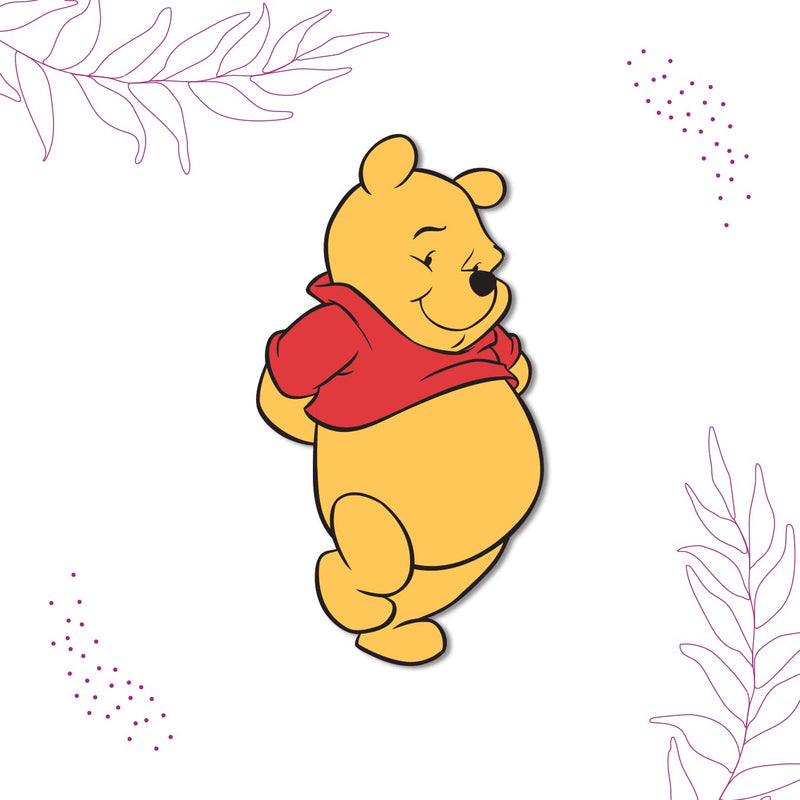 Bhai Please Winnie The Pooh Wooden Fridge Magnet (Pack of 1) Fun Comic Character Gift and Decoration