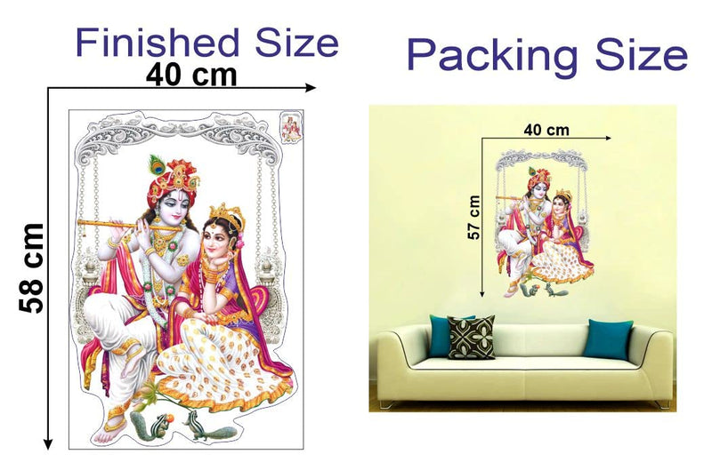 Delight Art Radha Krishna Design Wall Sticker Size - ( 40*57 ) cm Model id - ( DAMC00963L )