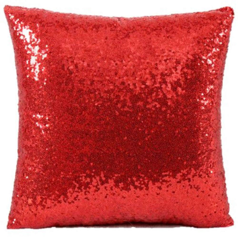 MUKESH HANDICRAFTS Cushion Cover with Filler, Red, Set of 1, Polyester, 12x12 Inches