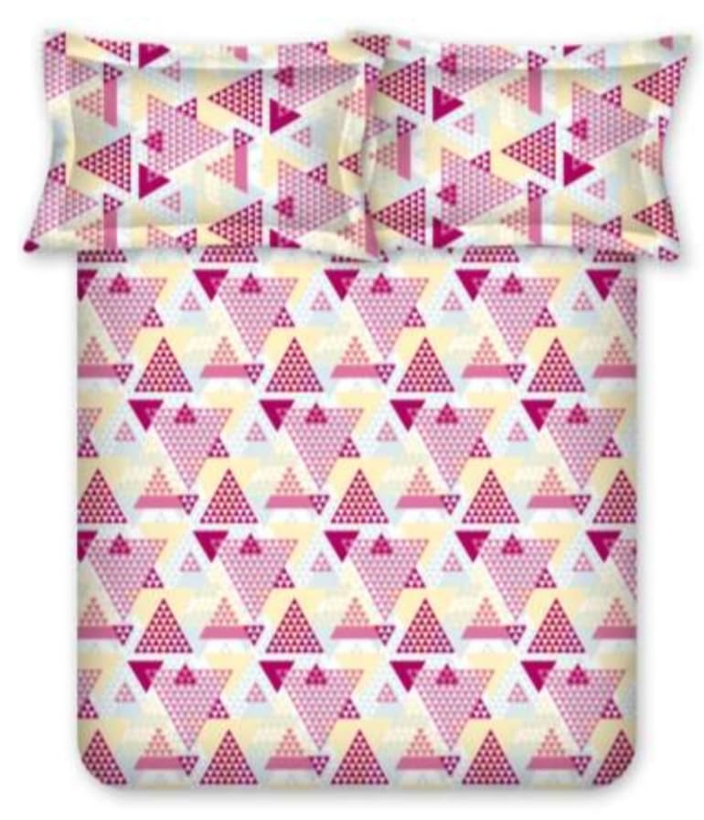 Bombay Dyeing Epigram 144 TC 100% Single Size 150x224CM BEDSHEET with 1 Pillow Covers Size 46X69CM - Epigram 7569-Pink