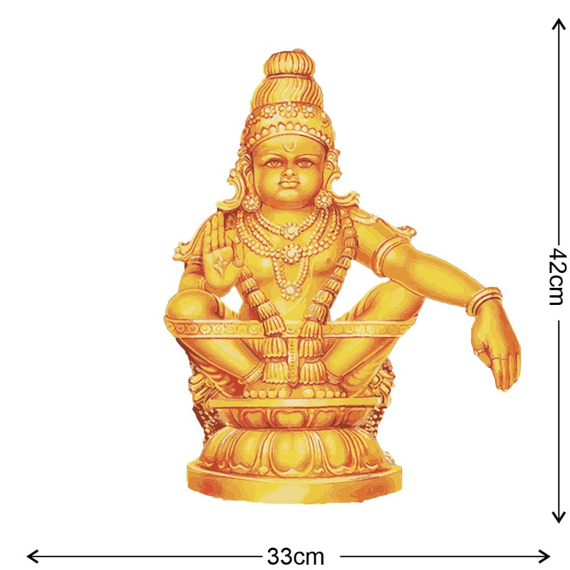 Wallzone Ayyappan Medium Vinyl Wallsticker for Home Decoration (33 cm x 42 cm)