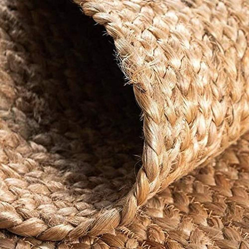 THE HOME TALK Hand Woven Reversible Jute Carpets for Living Room, Bedroom, Hall, Coffee Table | Braided Natural Jute Fibers | 32 Inches - 81cm Round | Mix of Beige