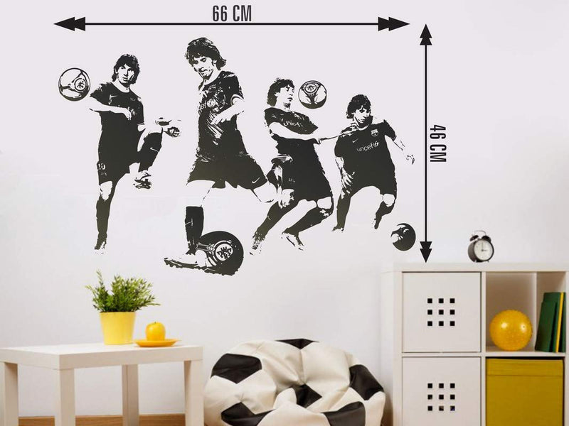 DivineDesigns™ Lionel Messi Playing Wall Sticker | Sticker for Living Room, Bedroom, Office (Vinyl, Standard, Multicolour)