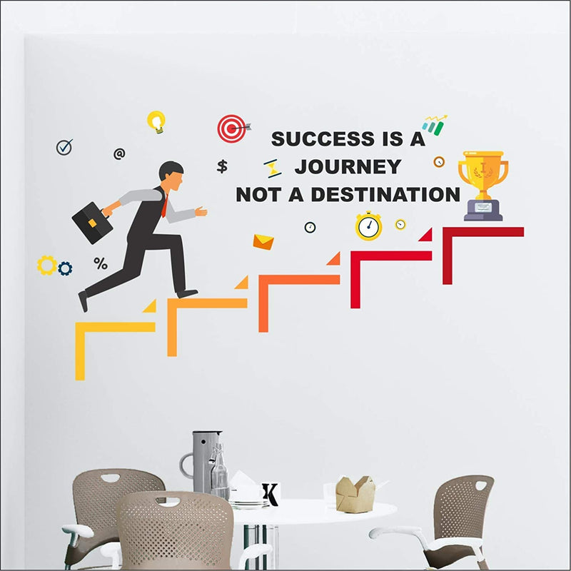 Byte Shop 'Success is a Journey - Office - Inspirational - Motivational - Quotes Wall Sticker' -SM753 (Multi Colour, Vinyl - 100cm X 55 cm)