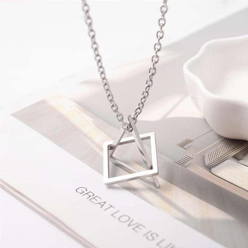 Fashion Frill Silver Chain For Men Geometric Stainless Steel Silver Necklace Pendant For Men Boys Girls Stylish New Pedant Unisex