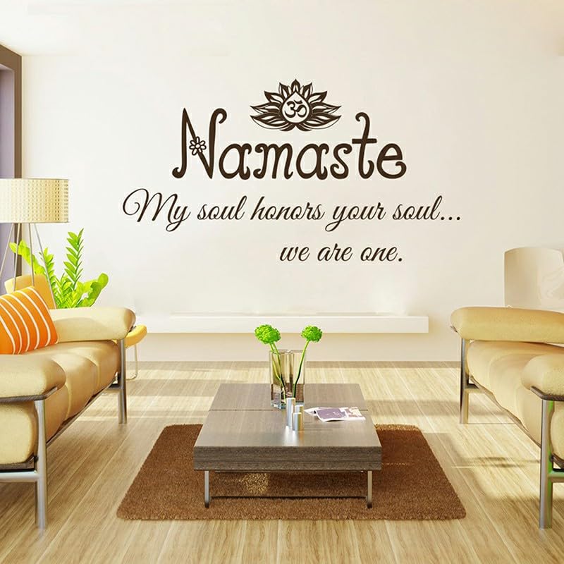 GADGETS WRAP Vinyl Namaste Quotes Lotus Om Symbol Meditation Wisdom Wall Decals Coffee