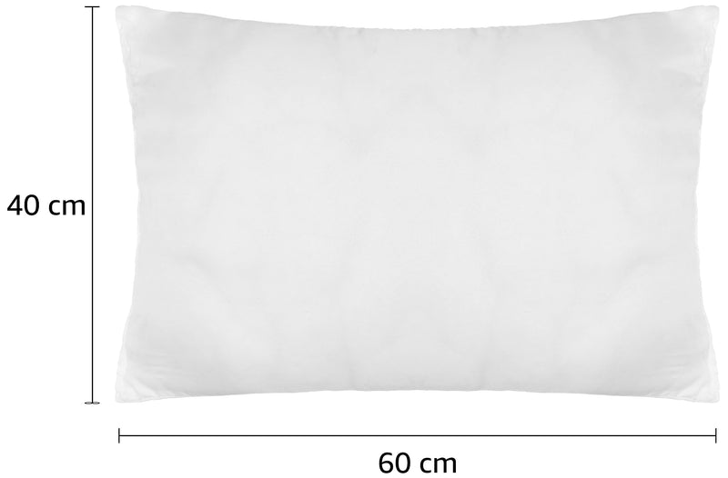 Amazon Brand - Solimo Polyester Microfibre Solid 2-Piece Ultra-Soft Bed Pillow Set, Standard Size, White, 40 X 60 Cm, 120 TC