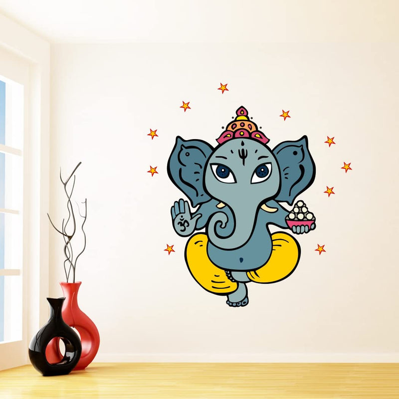 Delight Art Ganesh Ji Bhagwan Design Wall Sticker Size - (60 * 65) cm Model id - (DAMC00300L)