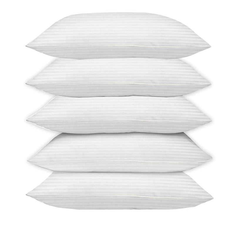 Perfect Sleeper Arika Microfiber Hotel Quality Premium Fibre Soft Cushion, Pillow Filler, 12x18 Inches, White, Set of 5