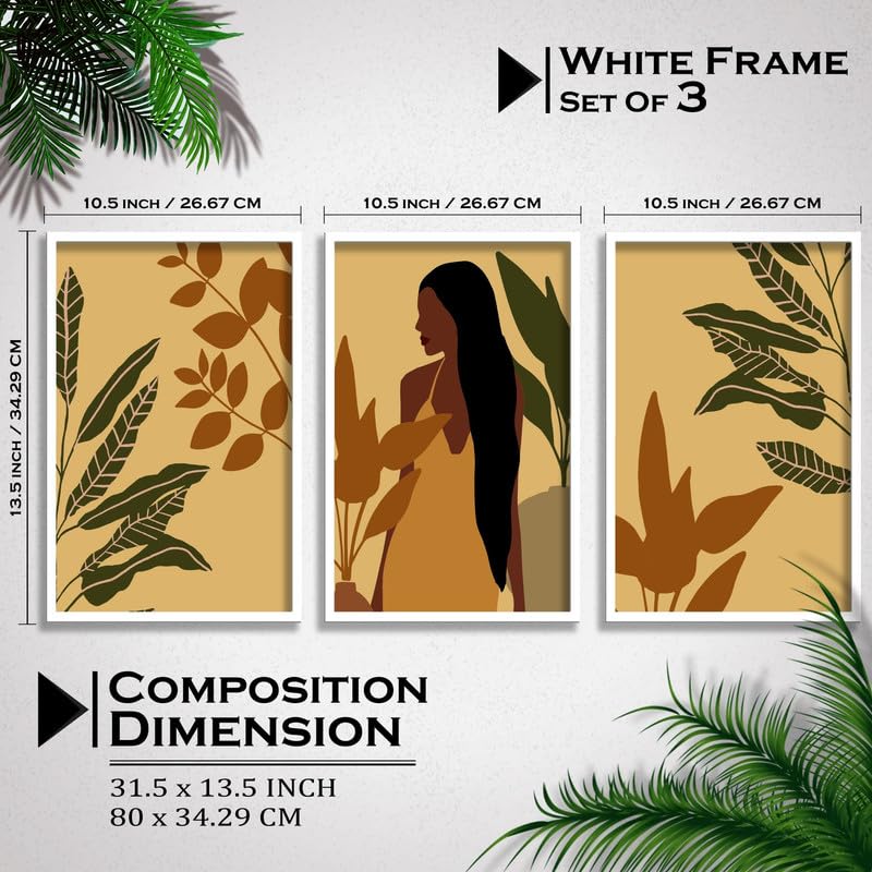 SAF paintings Set of 3 Modern Boho Art Wall Painting For Home And Office ol-COMBO-2054-K3