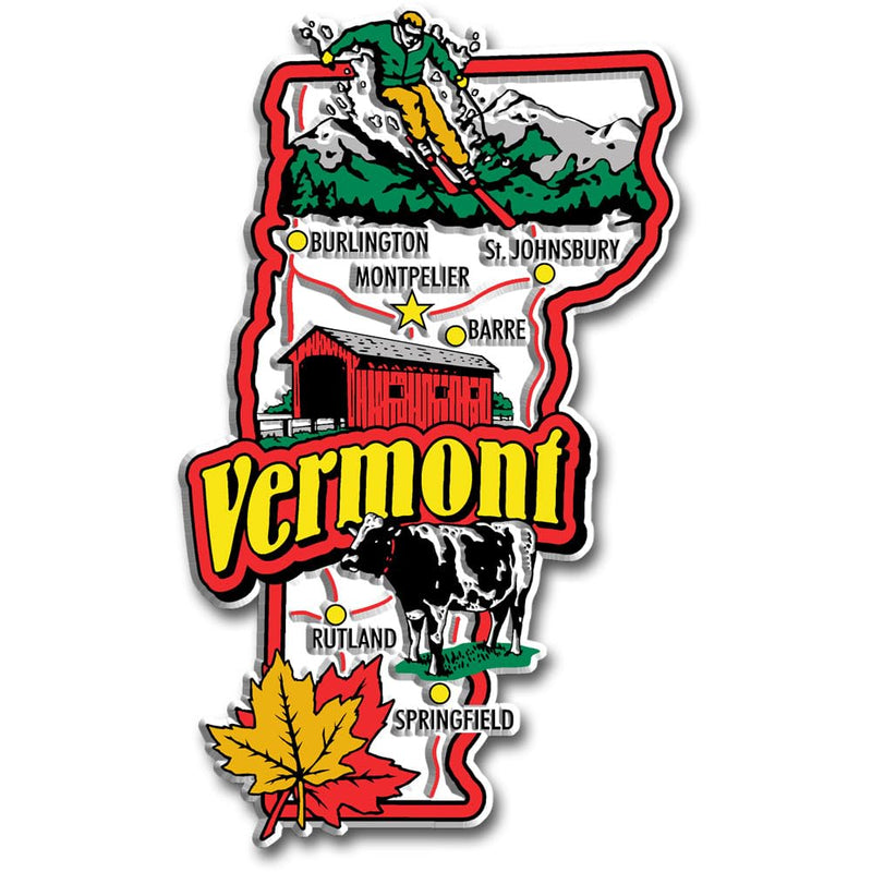 Vermont State Jumbo Map Magnet