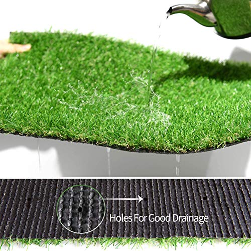 Heart Home 45 mm Soft and Durable Plastic Turf Carpet Mat, Artificial Grass (16" X 24") Green-HEART11762, Standard (HEART011762)