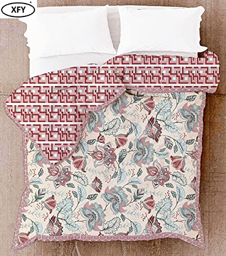 XFY Floral Reversible Lightweight dohar Single Bed/dohar Single Bed Cotton 60x90