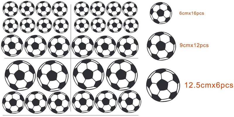 VVWV® 35 PCs Football Wall Stickers Home Decor Boys Room Sticker Small Football Pattern for Boys Bedroom Children Kids Room Black