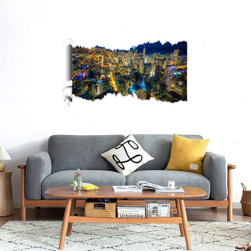 GADGETS WRAP Printed Wall Decal Sticker Scratched Paper Style Wall Decal (90cm x 50cm) - Chicago Skyscrapers