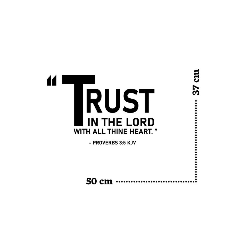 ISEE 360® Trust in The Lord Bible Quotes Wall Stickers for Bedroom Living Room Office Home Decoration Vinyl Die Cut Wall Stickers L X H 50 X 37 Cms