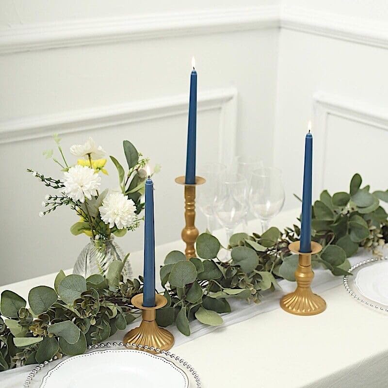 Weddings Parties and Gift 24 Navy Blue Premium 10" Taper Candles Unscented Dinner Party Wedding vngift9889